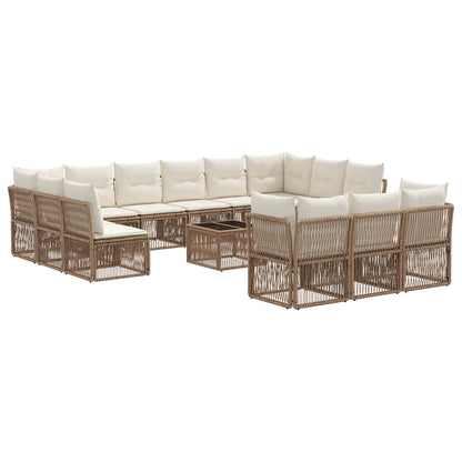 Set Divano da Giardino 14 pcs Beige polyrattan | homemem39