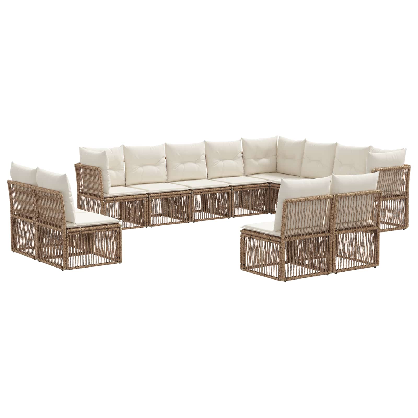 Set Divano da Giardino 12 pcs Beige polyrattan | homemem39