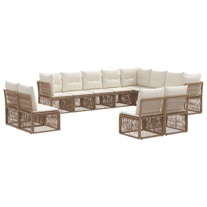 Set Divano da Giardino 12 pcs Beige polyrattan | homemem39