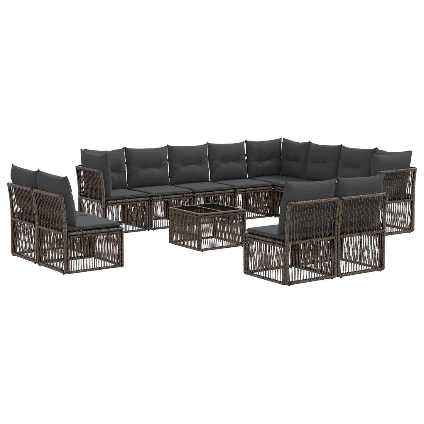 Set Divano da Giardino 13 pcs Grigio polyrattan | homemem39