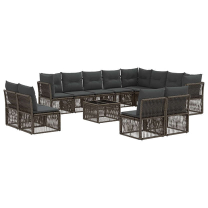 Set Divano da Giardino 13 pcs Grigio polyrattan | homemem39