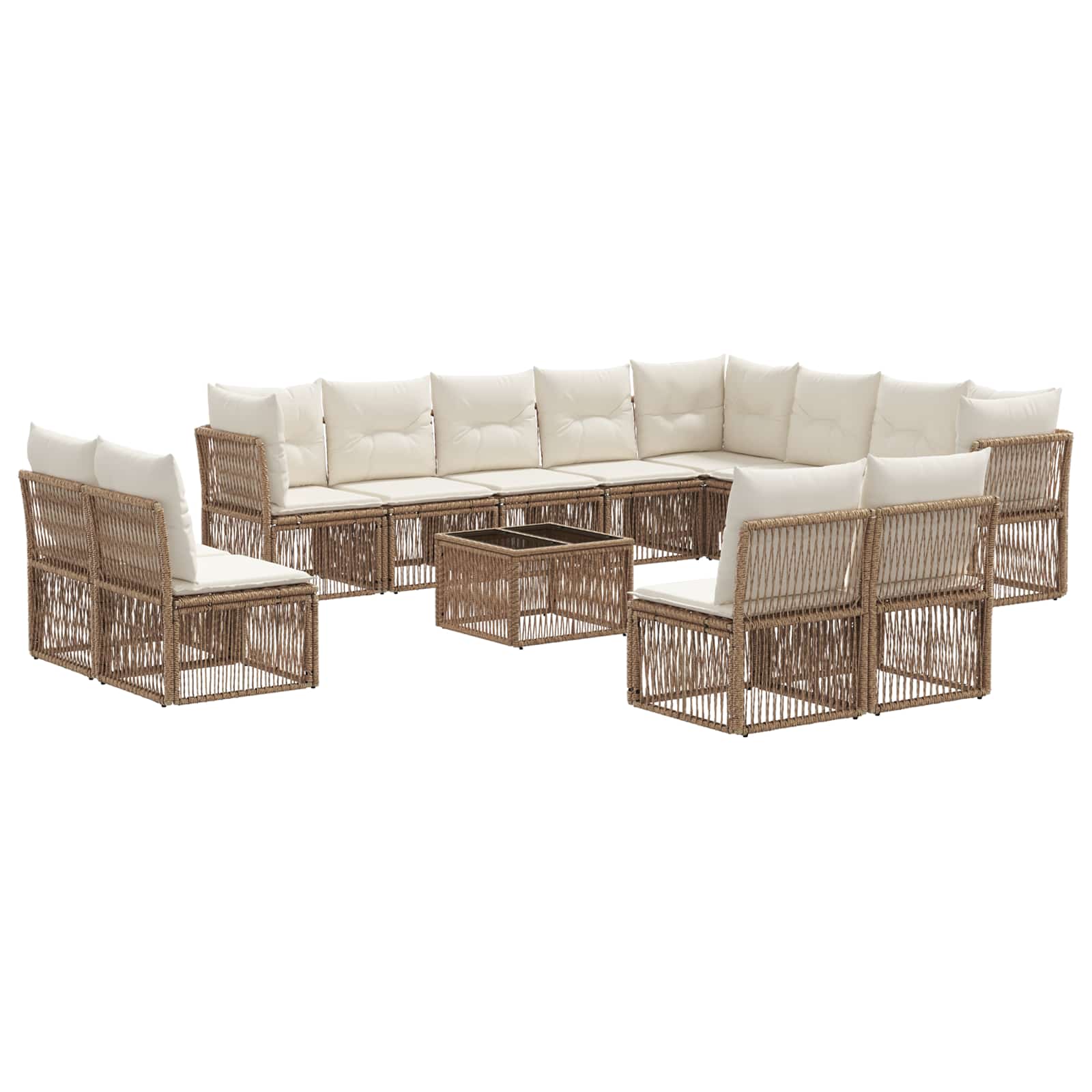 Set Divano da Giardino 13 pcs Beige polyrattan | homemem39