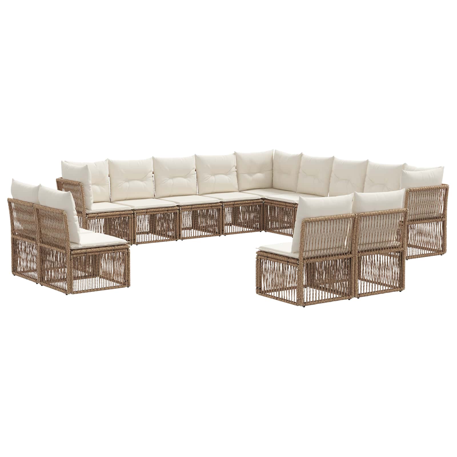 Set Divano da Giardino 13 pcs Beige polyrattan | homemem39