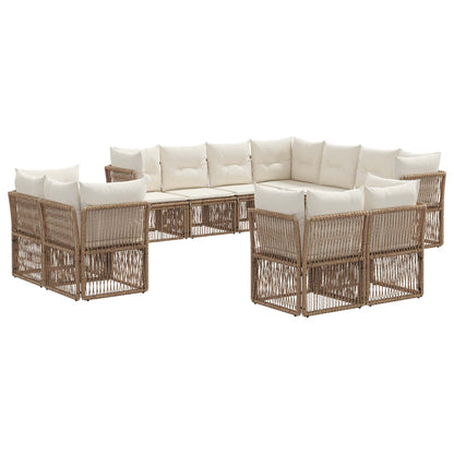 Set Divano da Giardino 11 pcs Beige polyrattan | homemem39
