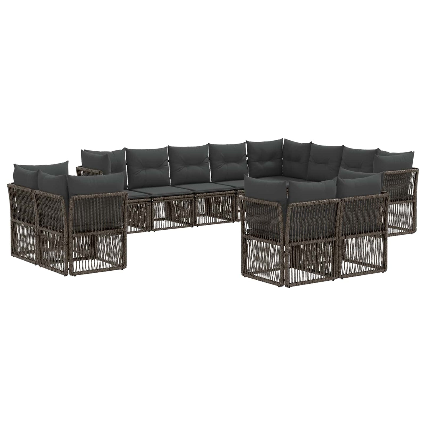 Set Divano da Giardino 12 pcs Grigio polyrattan | homemem39