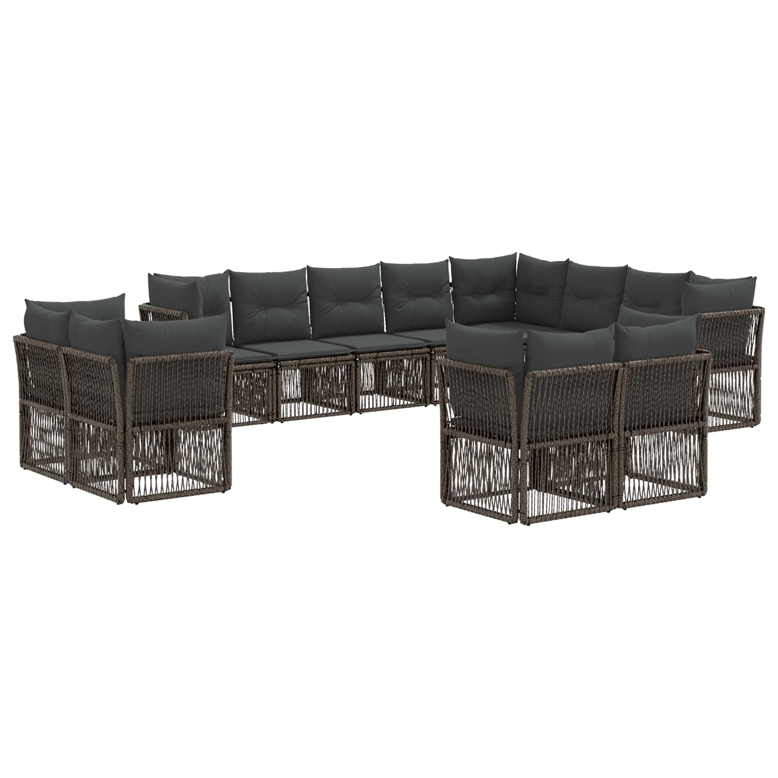 Set Divano da Giardino 12 pcs Grigio polyrattan | homemem39