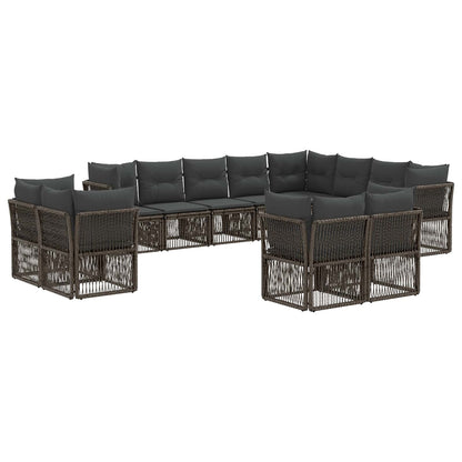 Set Divano da Giardino 12 pcs Grigio polyrattan | homemem39