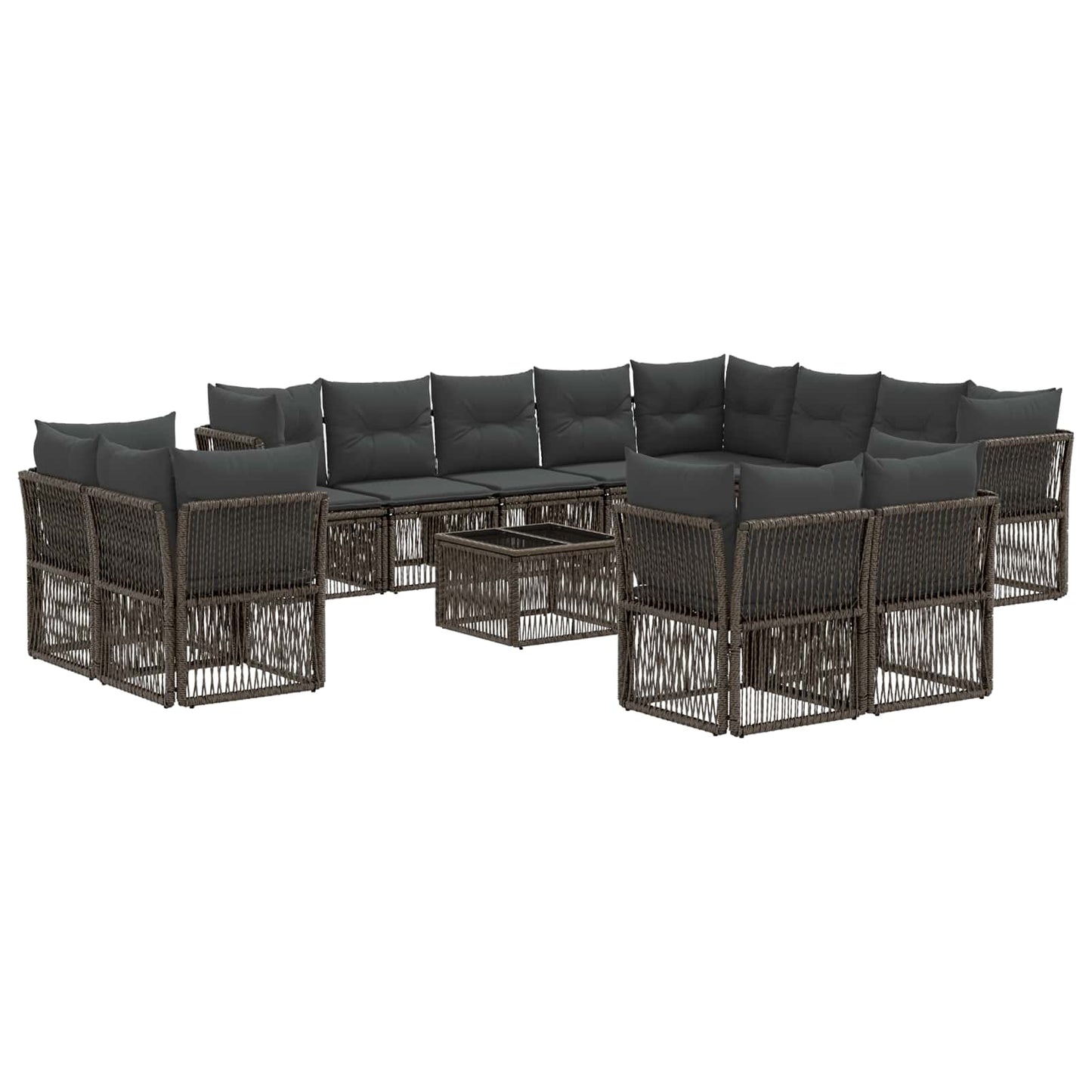 Set Divano da Giardino 13 pcs Grigio polyrattan | homemem39