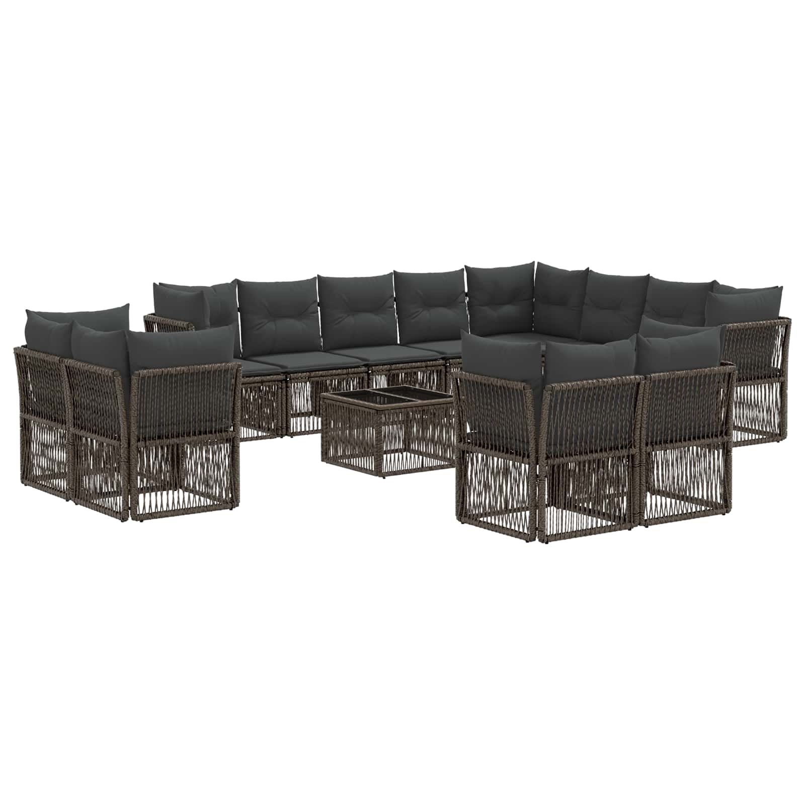 Set Divano da Giardino 13 pcs Grigio polyrattan | homemem39