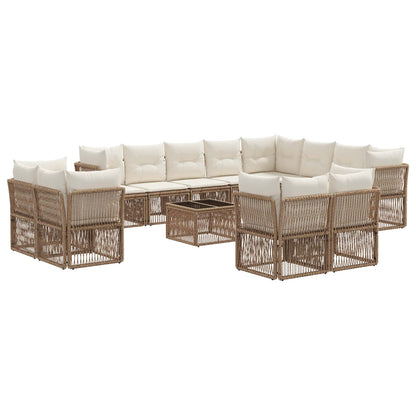 Set Divano da Giardino 13 pcs Beige polyrattan | homemem39