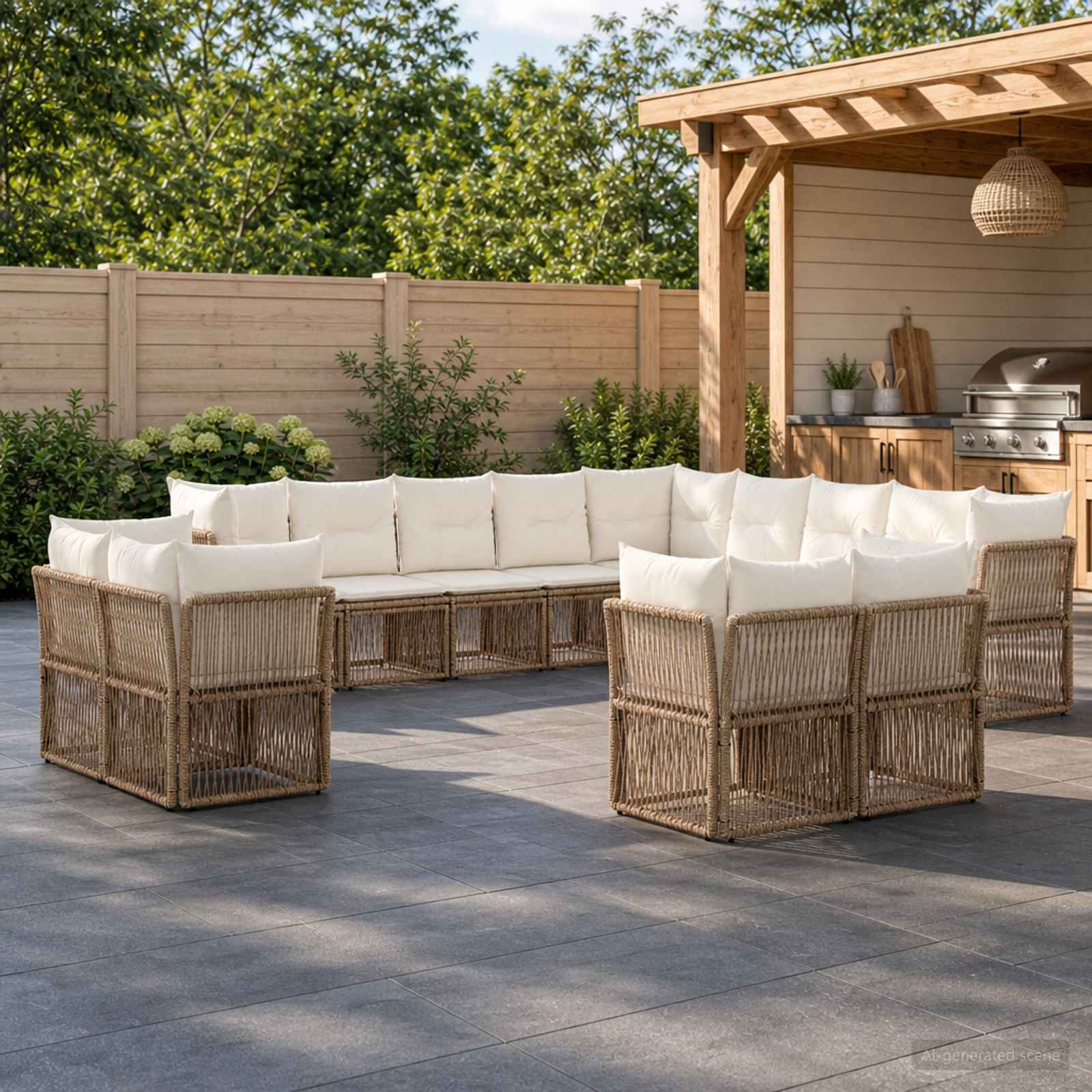 Set Divano da Giardino 13 pcs Beige polyrattan | homemem39