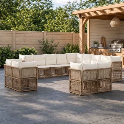 Set Divano da Giardino 13 pcs Beige polyrattan | homemem39