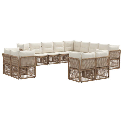Set Divano da Giardino 13 pcs Beige polyrattan | homemem39