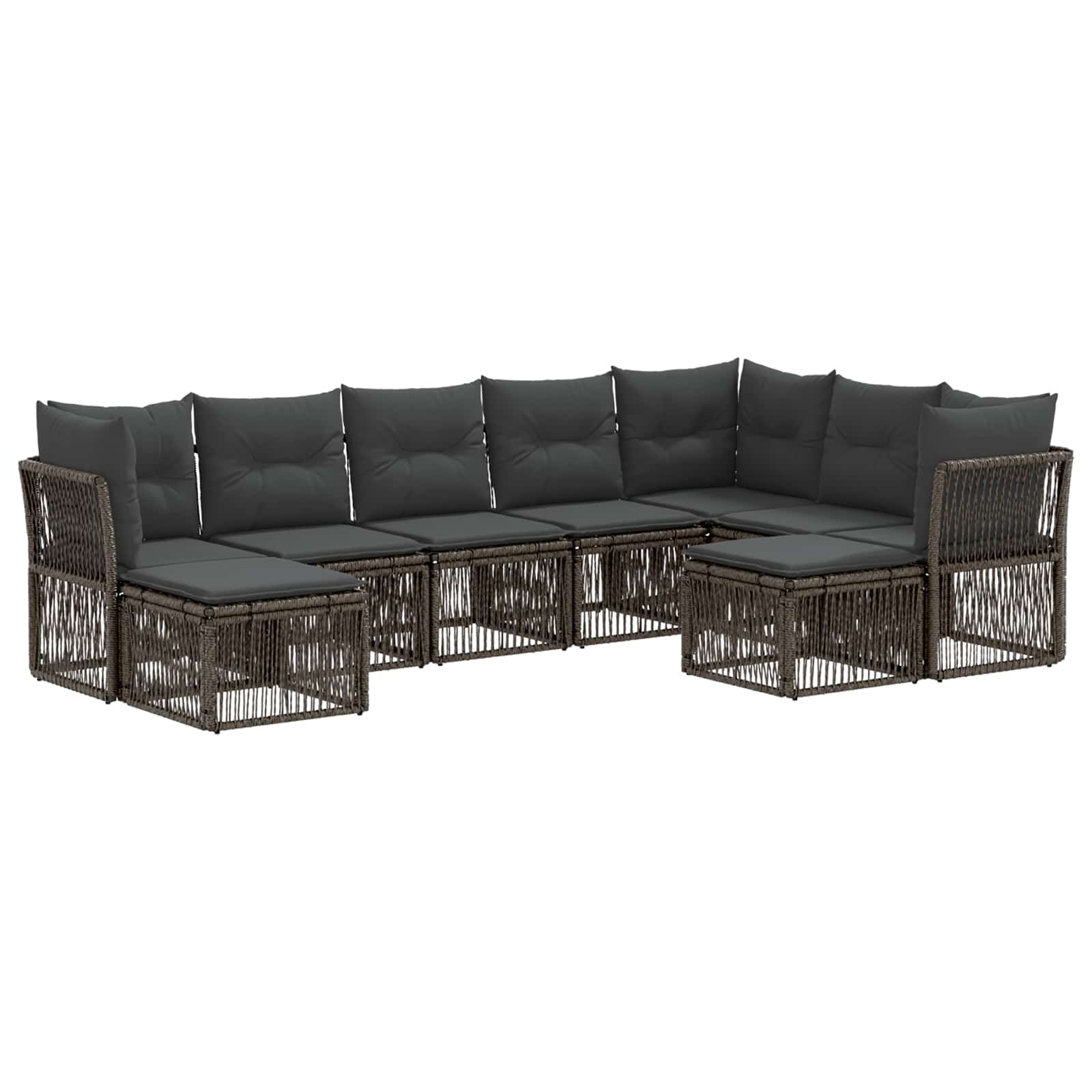Set Divano da Giardino 9 pcs Grigio polyrattan | homemem39