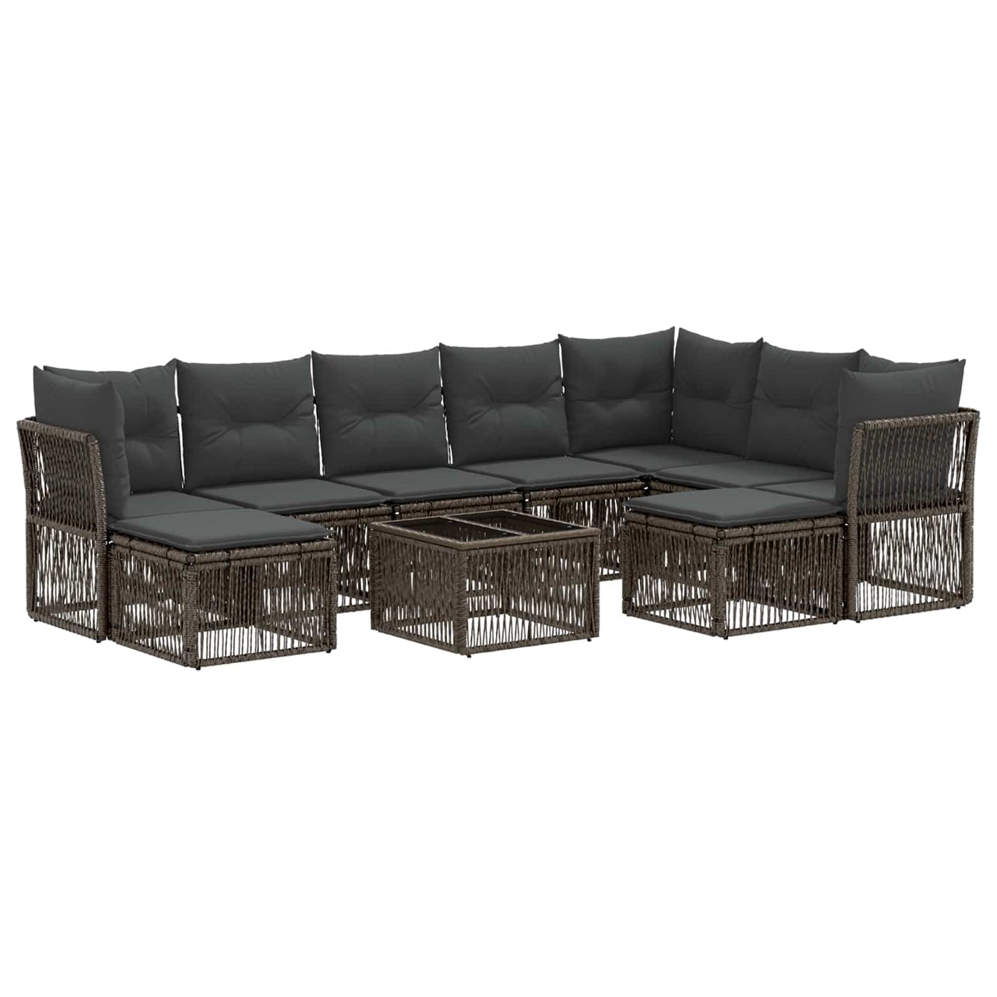 Set Divano da Giardino 10 pcs Grigio polyrattan | homemem39