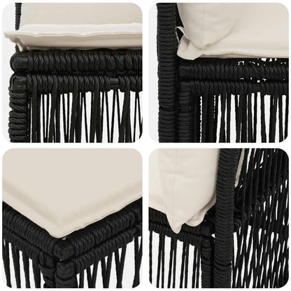 Set Divano da Giardino 8 pz 8-Numero di posti Nero polyrattan | homemem39