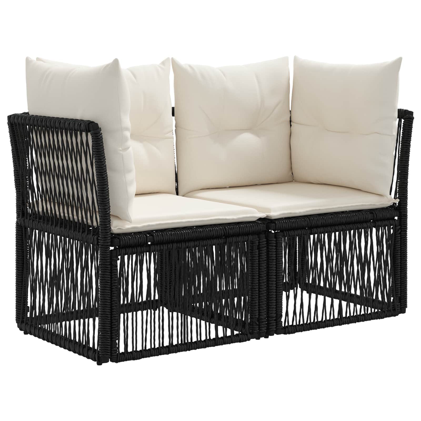 Set Divano da Giardino 8 pz 8-Numero di posti Nero polyrattan | homemem39