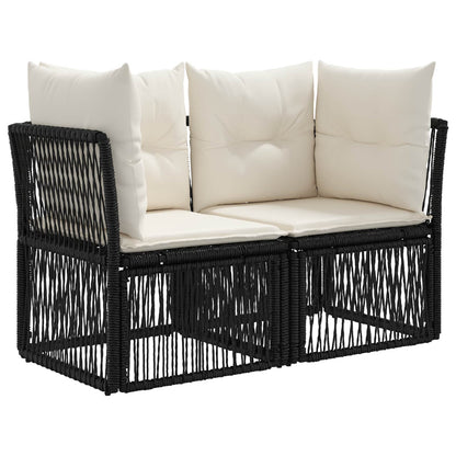 Set Divano da Giardino 8 pz 8-Numero di posti Nero polyrattan | homemem39