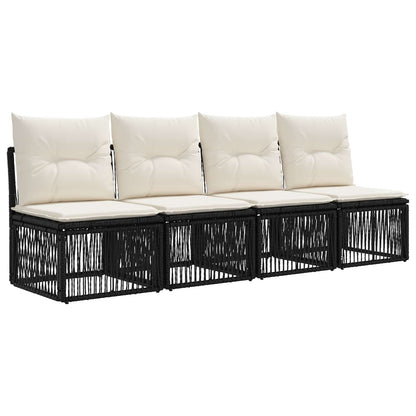 Set Divano da Giardino 8 pz 8-Numero di posti Nero polyrattan | homemem39