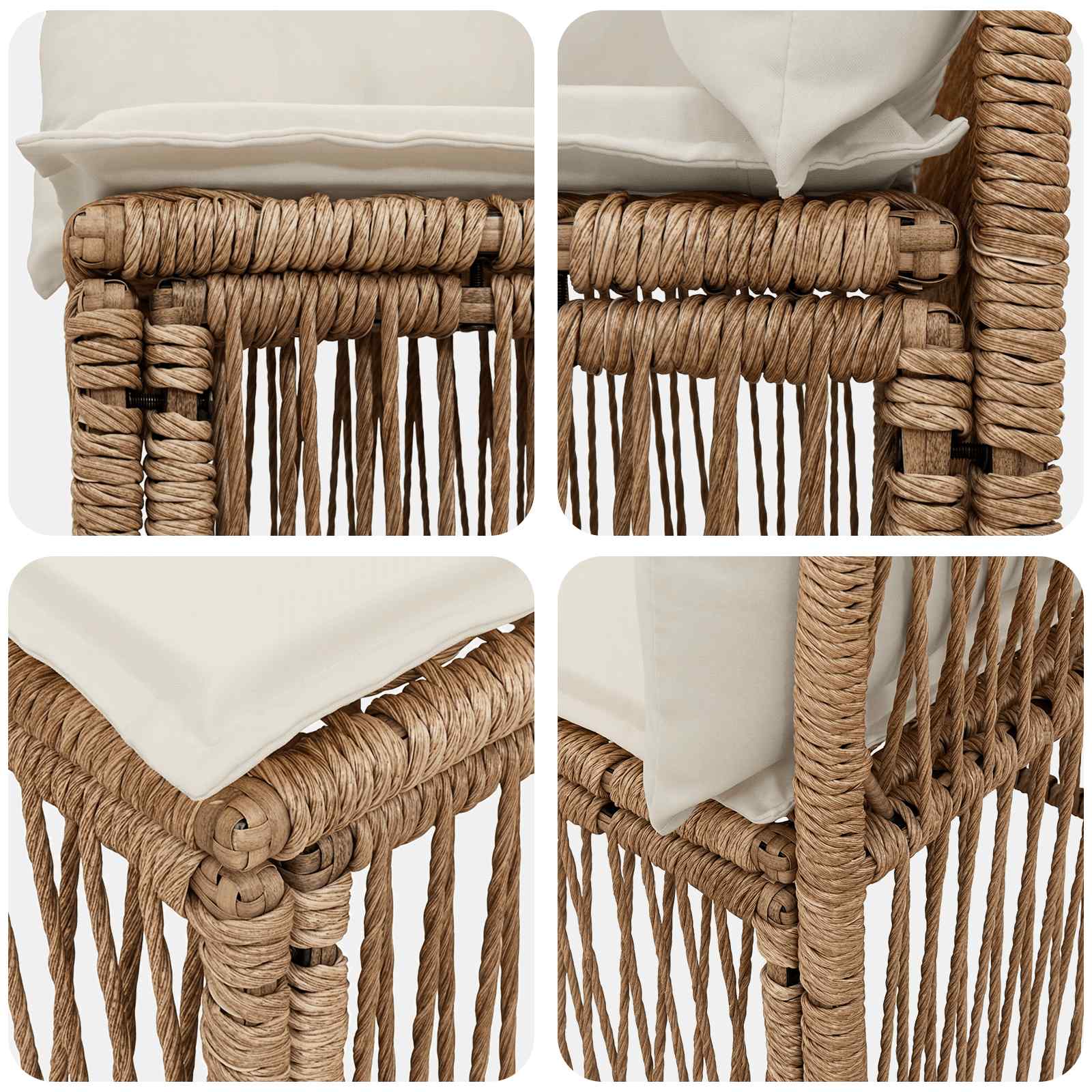 Set Divano da Giardino 8 pz 8-Numero di posti Beige polyrattan | homemem39