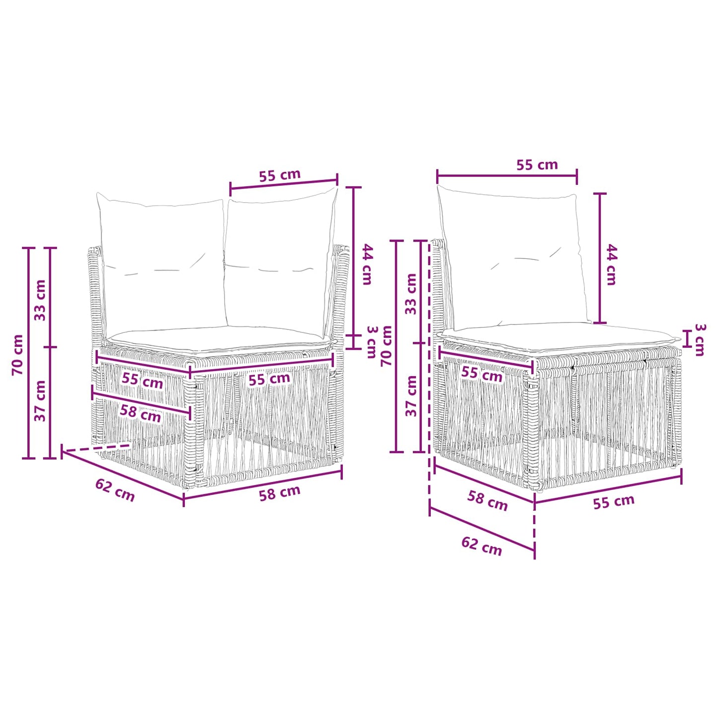 Set Divano da Giardino 8 pz 8-Numero di posti Beige polyrattan | homemem39
