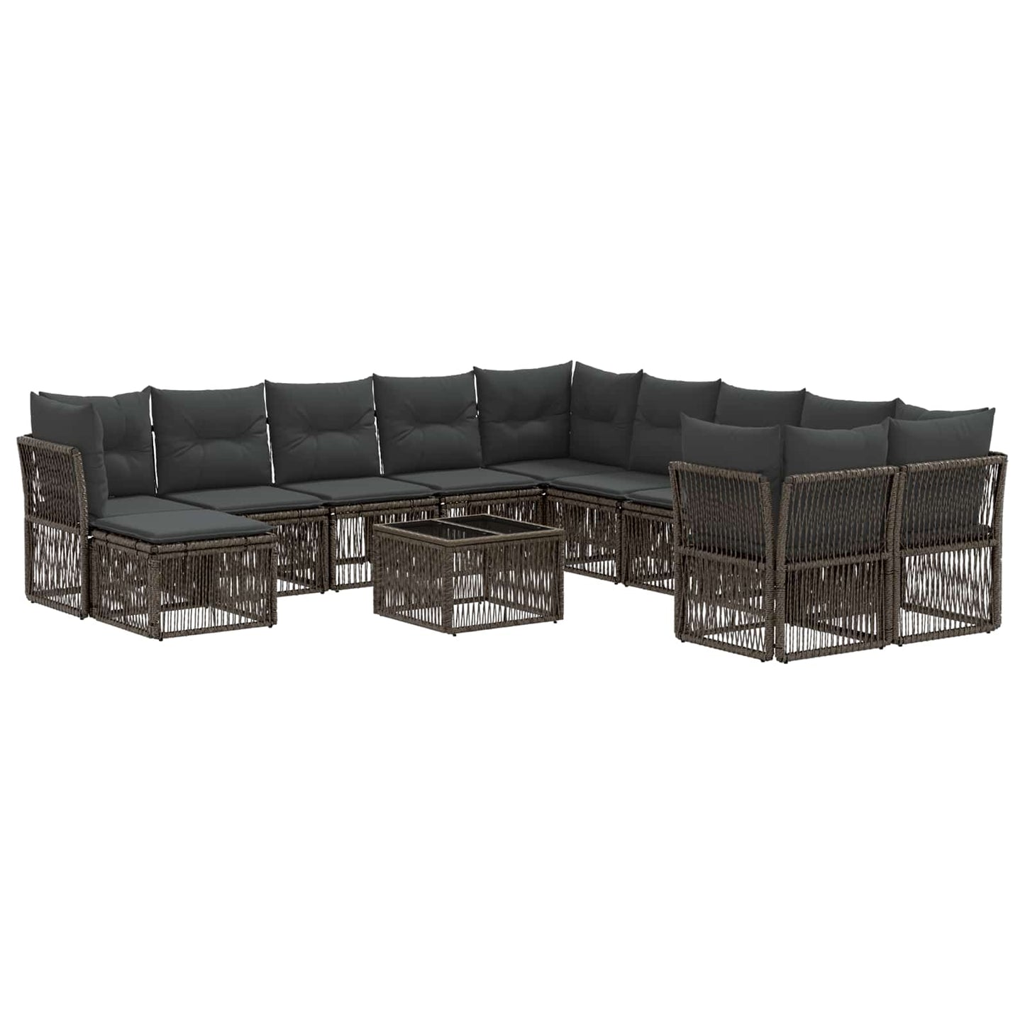 Set Divano da Giardino 12 pcs Grigio polyrattan | homemem39