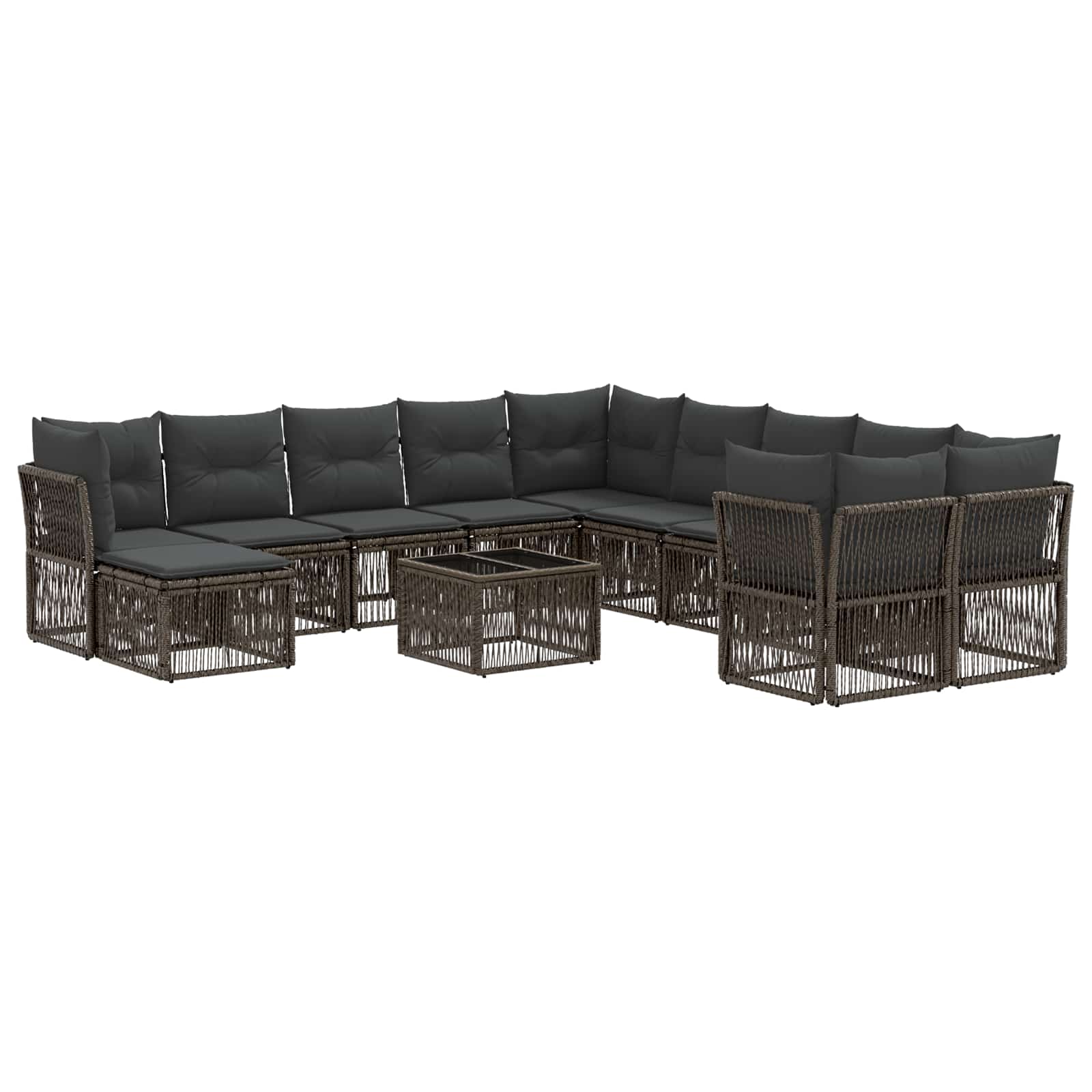 Set Divano da Giardino 12 pcs Grigio polyrattan | homemem39