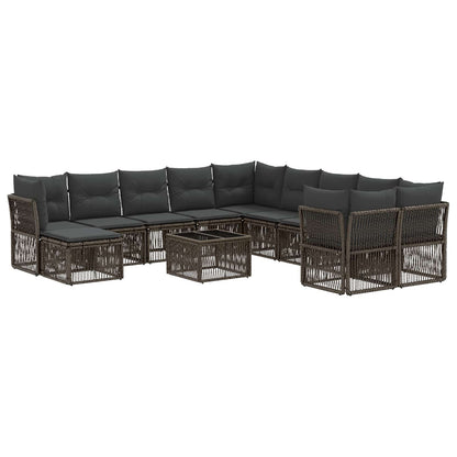 Set Divano da Giardino 12 pcs Grigio polyrattan | homemem39