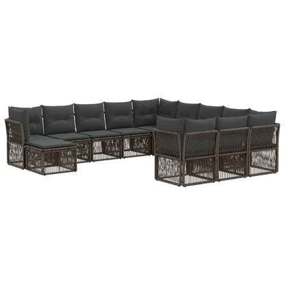 Set Divano da Giardino 12 pcs Grigio polyrattan | homemem39
