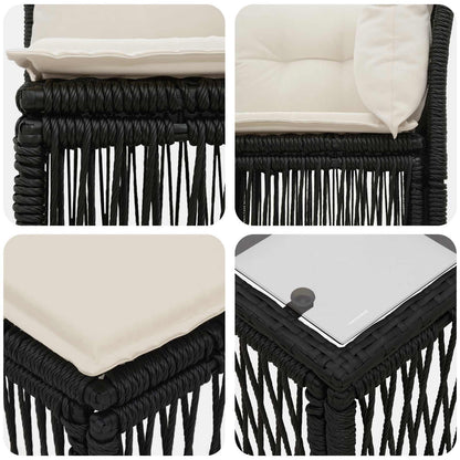 Set Divano da Giardino 13 pcs Nero polyrattan | homemem39