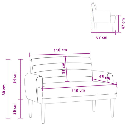 Loveseat con bottoni imbottiti Tortora 116 x 67 x 80 cm Tessuto | homemem39