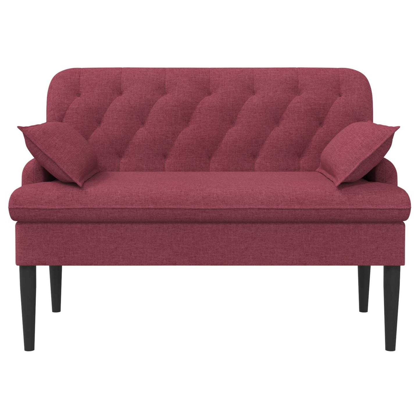 Loveseat con bottoni imbottiti Rosso Vino 111 x 68 x 80 cm | homemem39