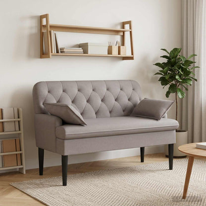 Loveseat con bottoni imbottiti Tortora 111 x 68 x 80 cm Tessuto | homemem39