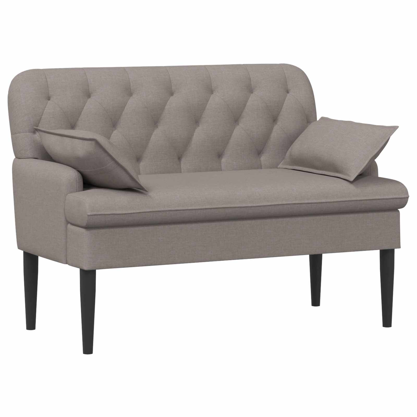 Loveseat con bottoni imbottiti Tortora 111 x 68 x 80 cm Tessuto | homemem39