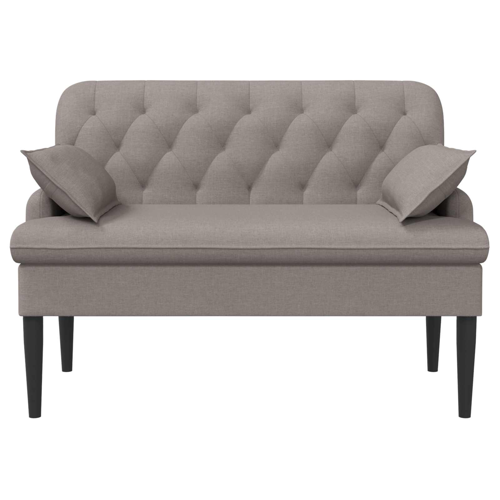 Loveseat con bottoni imbottiti Tortora 111 x 68 x 80 cm Tessuto | homemem39