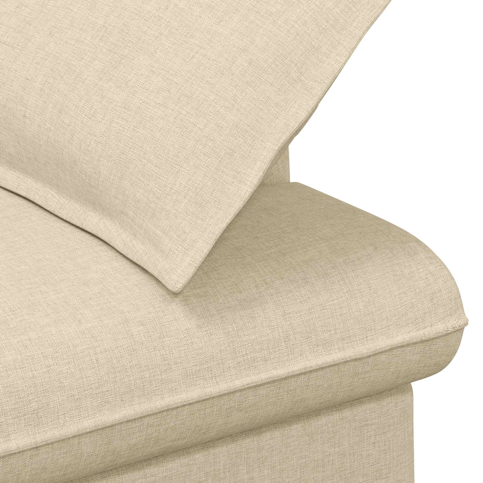 Loveseat con bottoni imbottiti Crema 111 x 68 x 80 cm Tessuto | homemem39