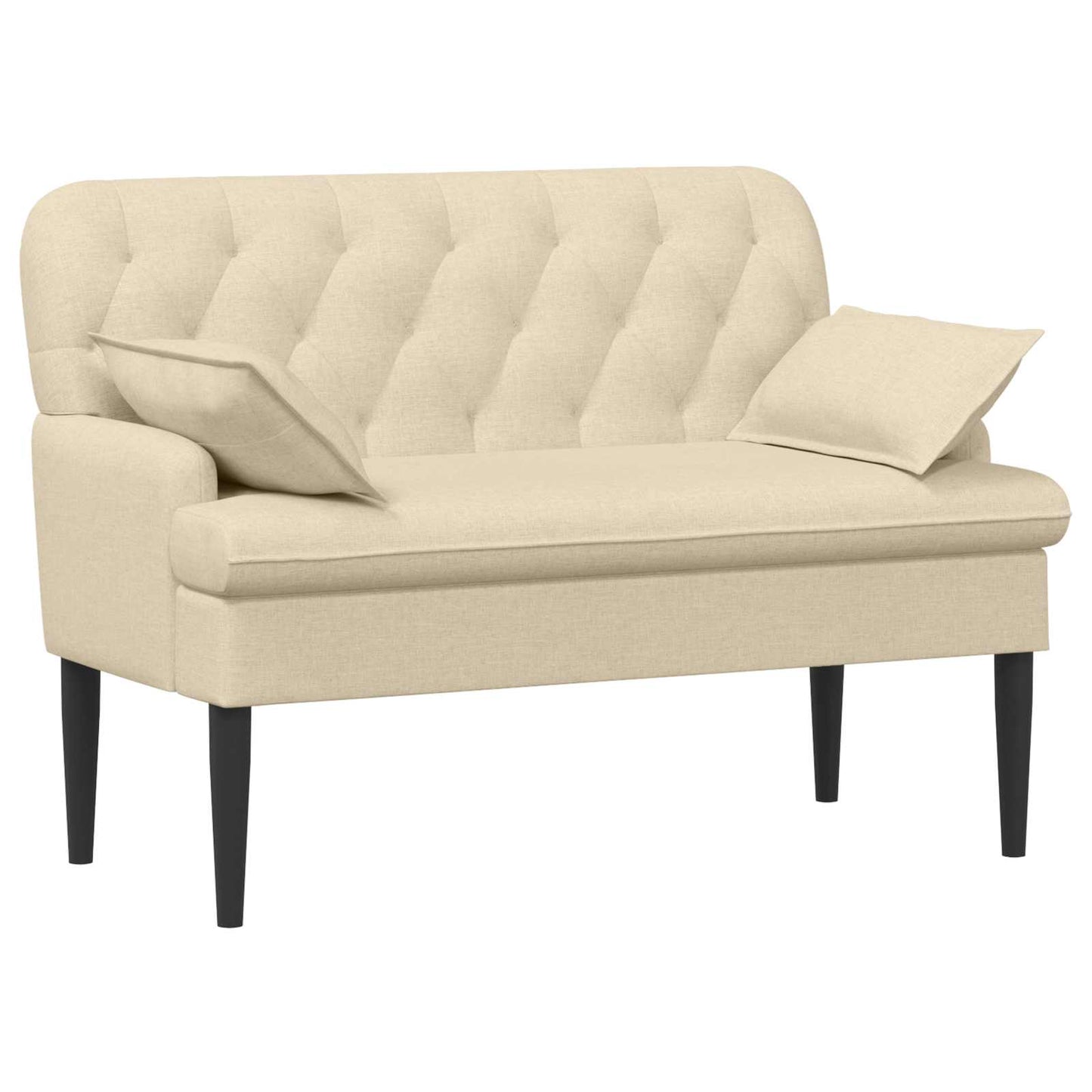 Loveseat con bottoni imbottiti Crema 111 x 68 x 80 cm Tessuto | homemem39