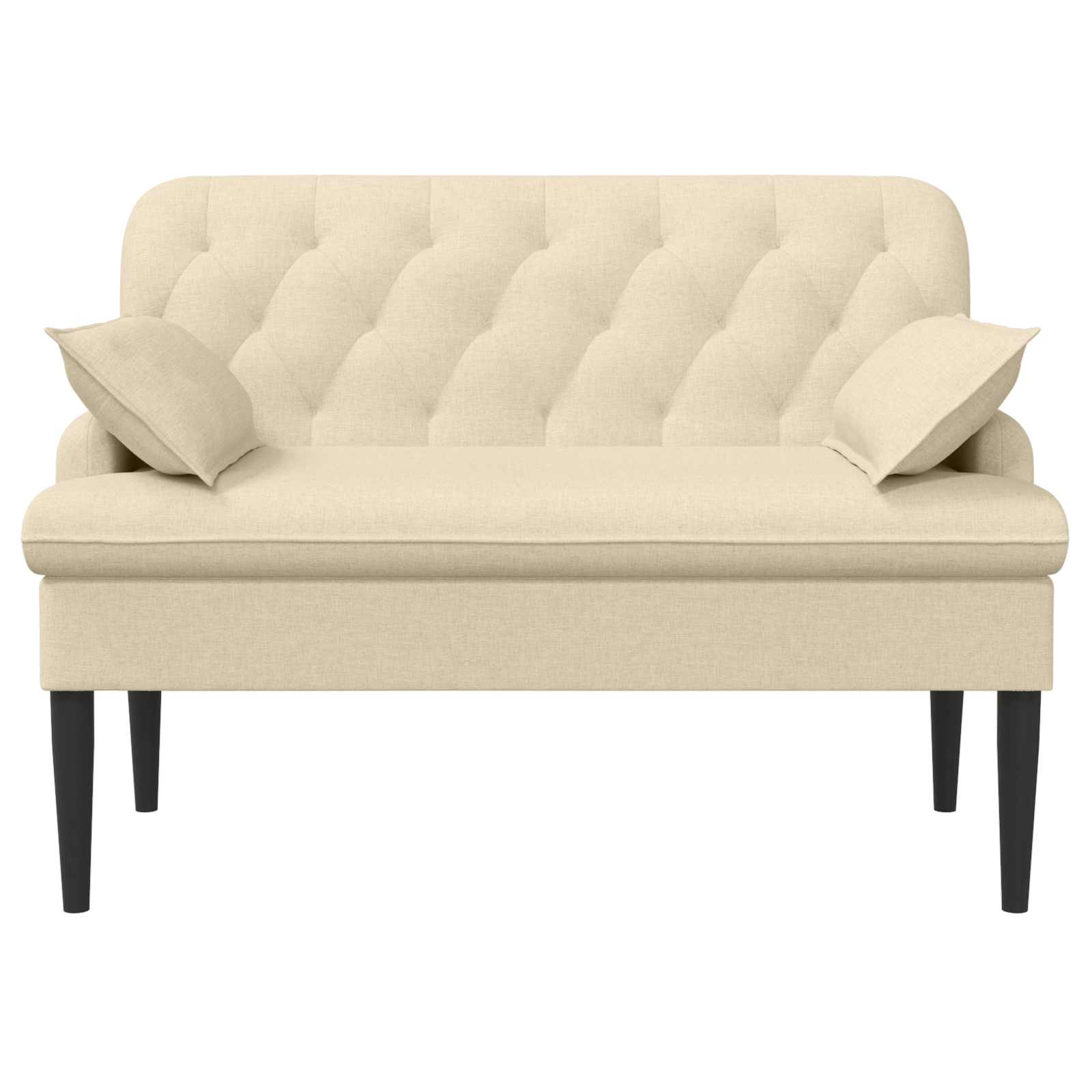 Loveseat con bottoni imbottiti Crema 111 x 68 x 80 cm Tessuto | homemem39