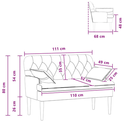 Loveseat con bottoni imbottiti Blu 111 x 68 x 80 cm Tessuto | homemem39