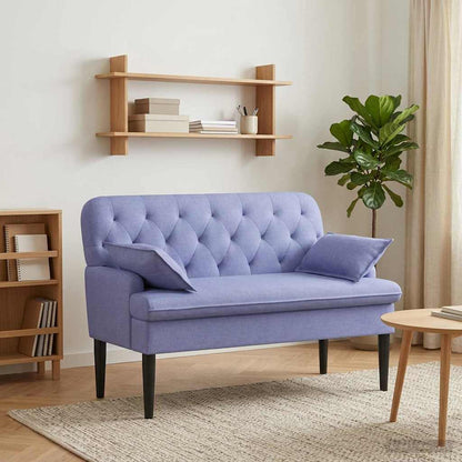Loveseat con bottoni imbottiti Blu jeans 111 x 68 x 80 cm | homemem39