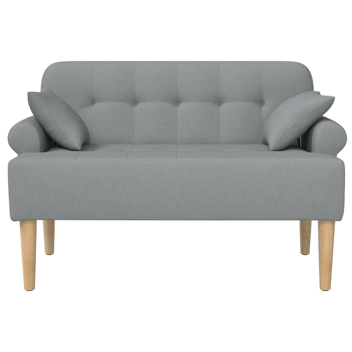 Loveseat con bottoni imbottiti Grigio Chiaro 120 x 65 x 79 cm | homemem39