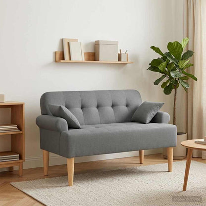 Loveseat con bottoni imbottiti Grigio Scuro 120 x 65 x 79 cm | homemem39