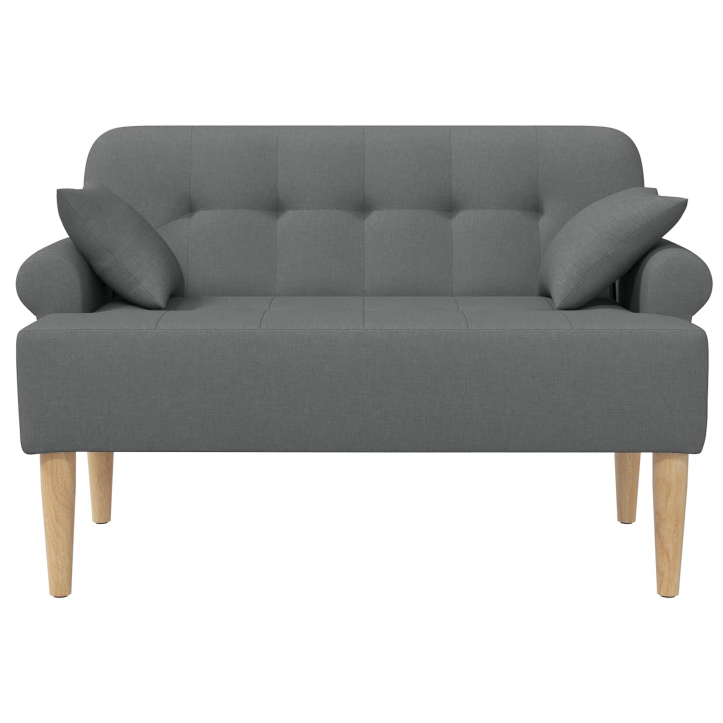Loveseat con bottoni imbottiti Grigio Scuro 120 x 65 x 79 cm | homemem39