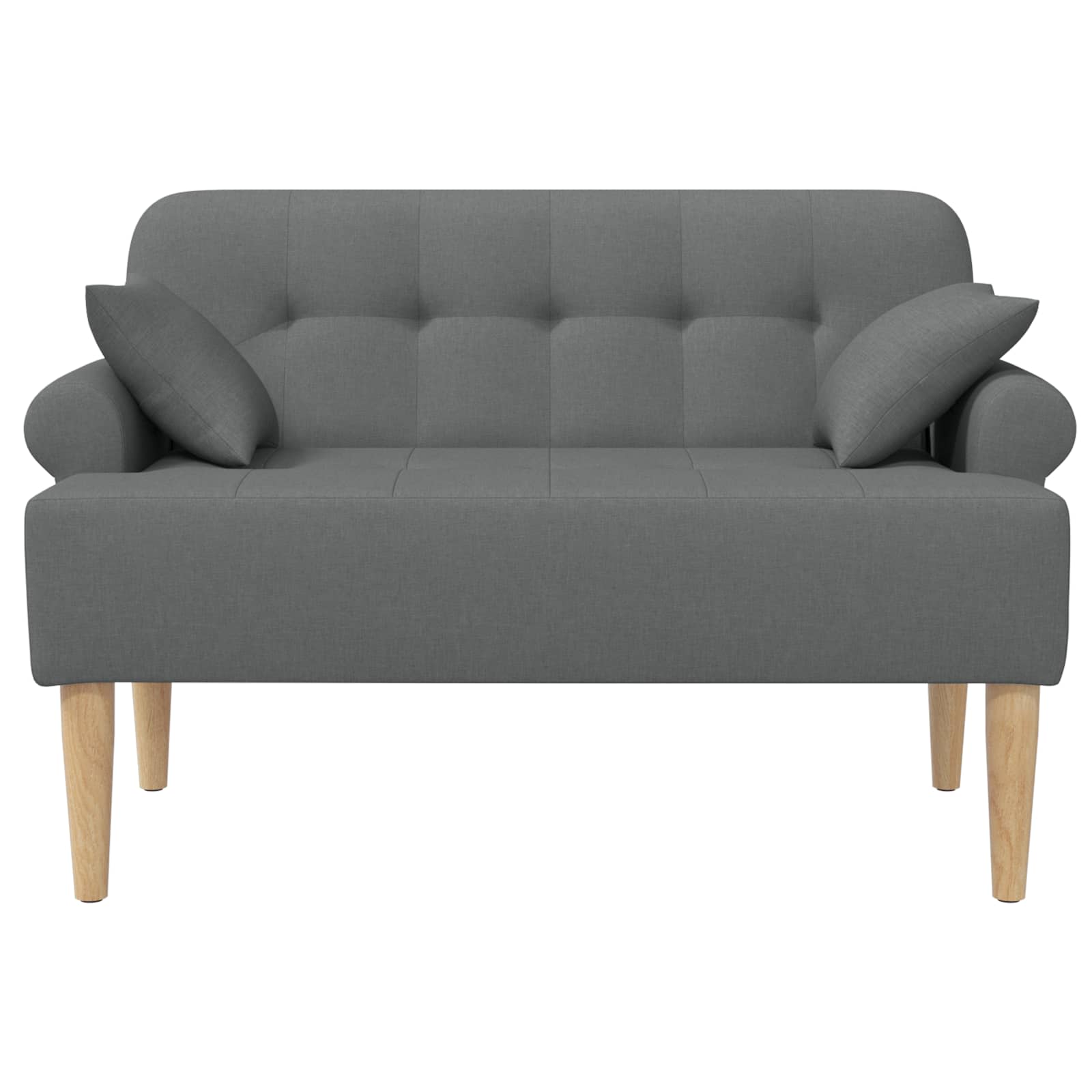 Loveseat con bottoni imbottiti Grigio Scuro 120 x 65 x 79 cm | homemem39