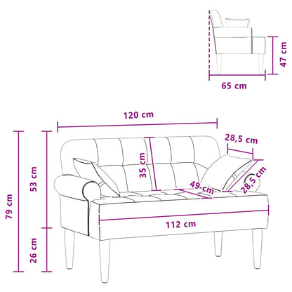 Loveseat con bottoni imbottiti Grigio Scuro 120 x 65 x 79 cm | homemem39