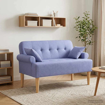 Loveseat con bottoni imbottiti Blu jeans 120 x 65 x 79 cm | homemem39