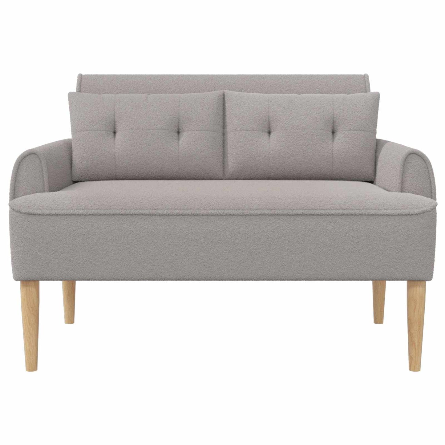 Loveseat con bottoni imbottiti Grigio Chiaro 117 x 67 x 77 cm | homemem39