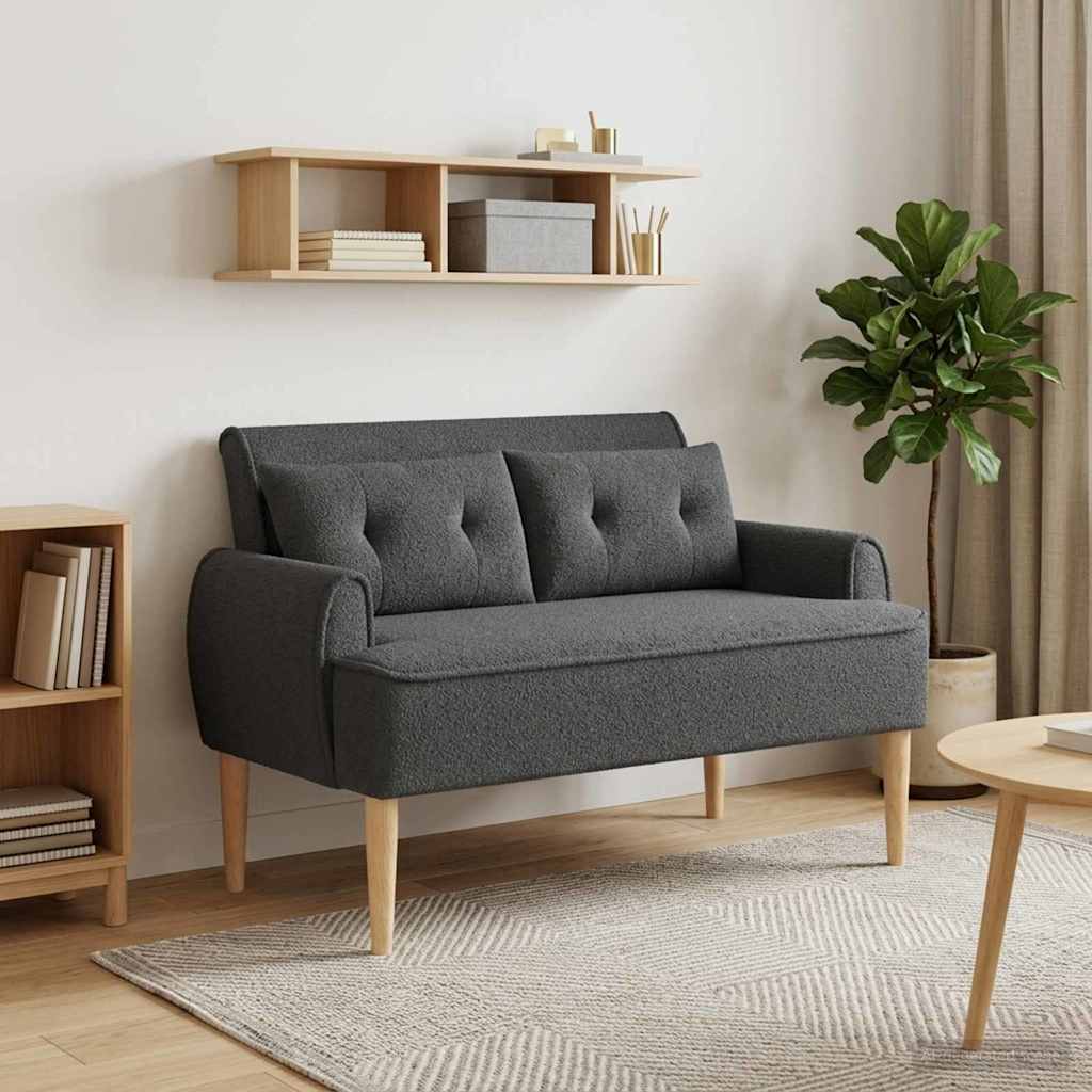 Loveseat con bottoni imbottiti Grigio Scuro 117 x 67 x 77 cm | homemem39
