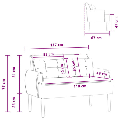 Loveseat con bottoni imbottiti Grigio Scuro 117 x 67 x 77 cm | homemem39