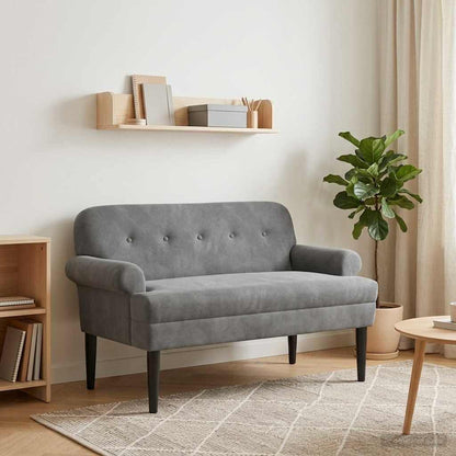 Loveseat con bottoni imbottiti Grigio Scuro 120 x 66 x 78 cm | homemem39
